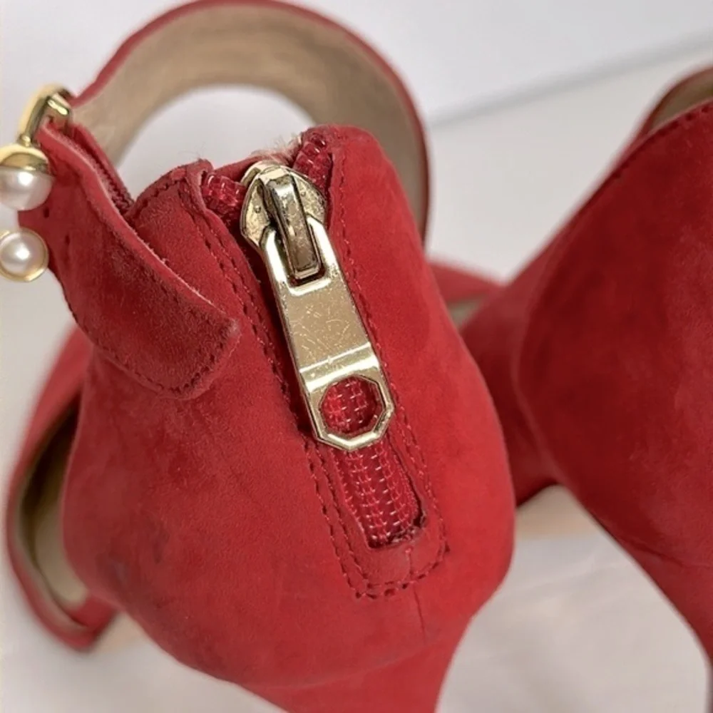 LOUISE ET CIE JENNOX HEEL Womens 5.5 or 36 Medium Red Suede